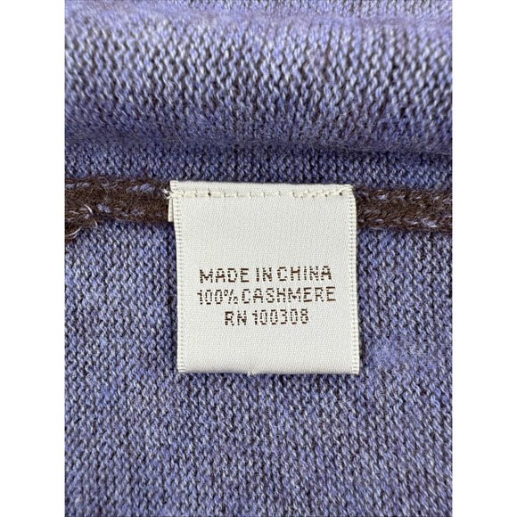 Peter Millar 4 Ply Cashmere Sweater Men's XL Brown Blue Trim Soft Knit - Picture 9 of 10